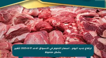 ارتفاع جديد اليوم.. أسعار اللحوم في الأسواق الأحد 17-8-2025 تتغير بشكل ملحوظ